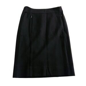 Diane Von Furstenberg DVF Black Hidden Front Pocket Pencil Skirt SZ4